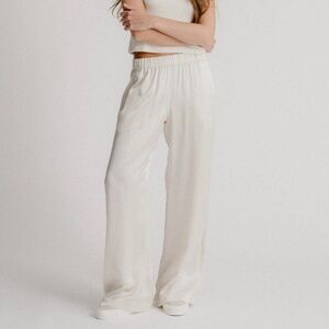 SABLYN BRYNN WIDE LEG SILK PANT | GARDENIA - SIZE SMALL